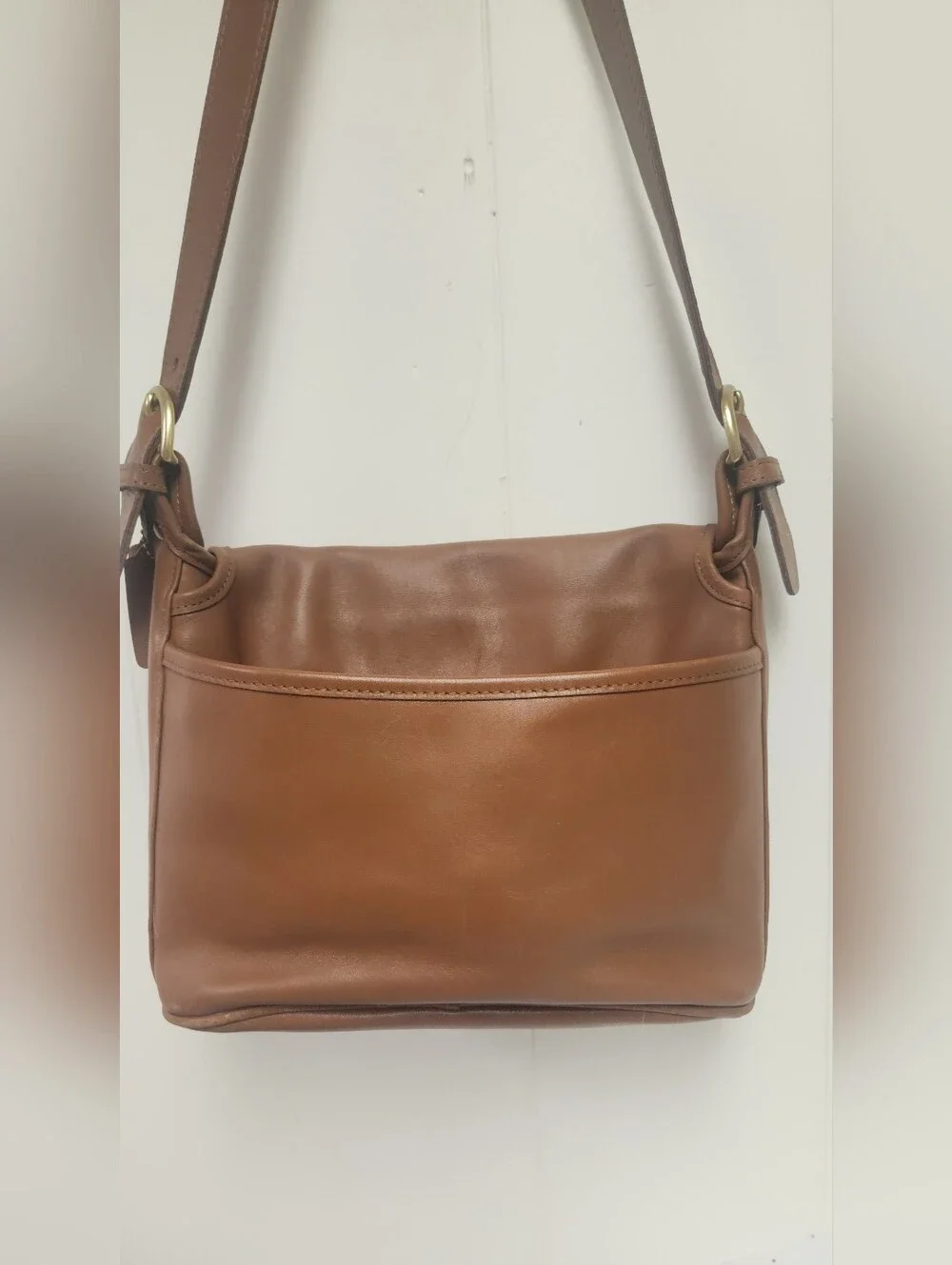 Vintage 1994 Coach Classic Brown Leather Saddle Bag AMAZING 32 YO PURSE